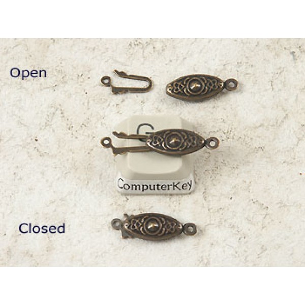 Pearl Necklet clasp, antiqued brass plate
