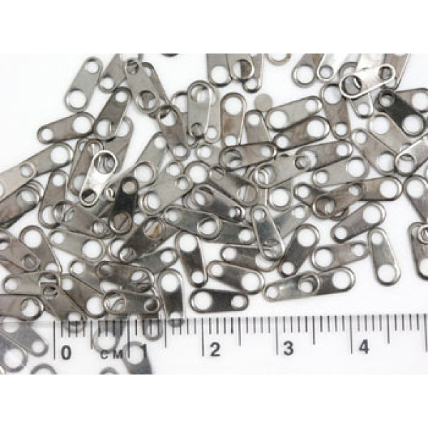 Chain Tab, gunmetal black, 6x3.5mm, each