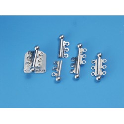 Magnetic slide clasp, 3-Strand, 25mm, NF platinum plate