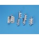 Magnetic slide clasp, 3-Strand, 25mm, NF platinum plate