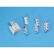 Magnetic slide clasp, 3-Strand, 25mm, NF platinum plate