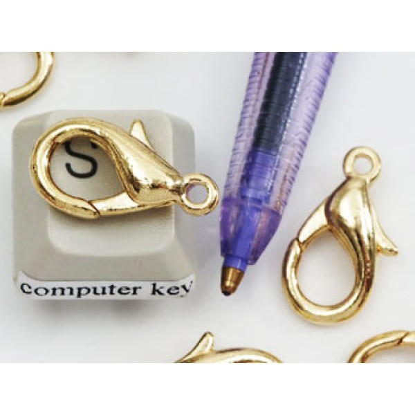 18mm Lobster / Parrot clasp, chunky, gold plated