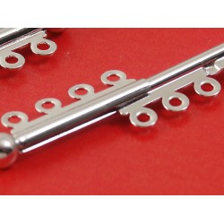 Magnetic slide clasp, 4-Strand, 31mm, platinum plate