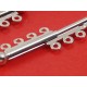 Magnetic slide clasp, 4-Strand, 31mm, platinum plate
