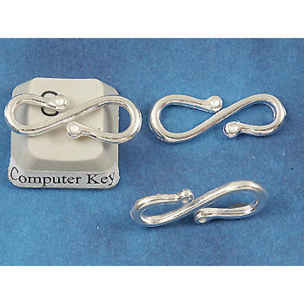 Clasp, s-joiner, link connector, silver plate, each