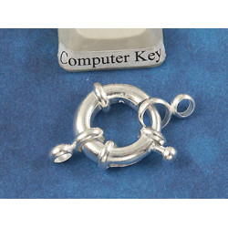 Chunky Springring Clasp, 15mm silver colour