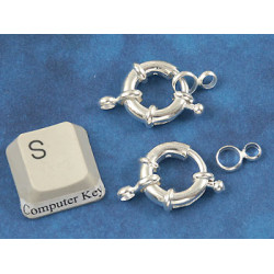 Chunky Springring Clasp, 15mm silver colour
