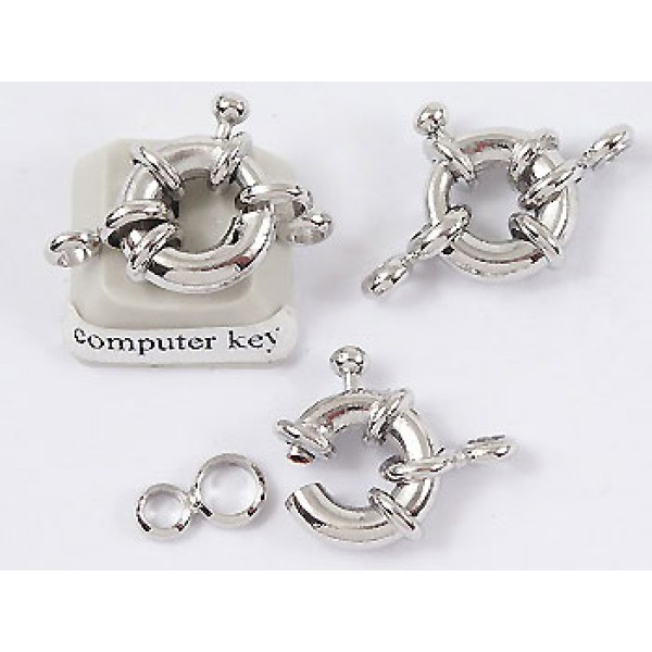 Chunky Springring Clasp, 13mm platinum colour