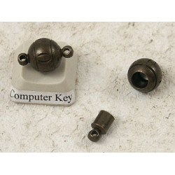 Magnetic clasp, 10mm Ball, antique bronze