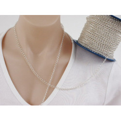 Chain by the Metre, 4.4x6.3mm Oval Link, silver plate, E-coated