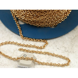 Chain by the Metre, 3x3.9mm Cable, gold plate, E-coated