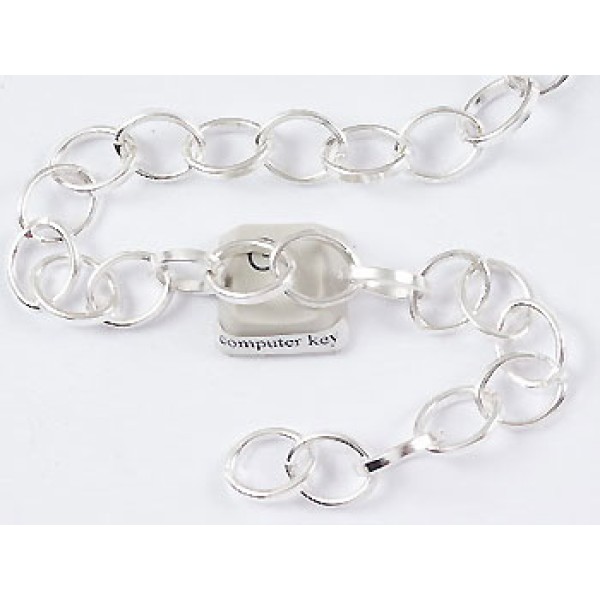 Chain by the metre, loopy cable, silver plate