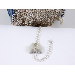 Chain by the Metre, 4.8x5.5mm Open Curb, silver plate, E-coated