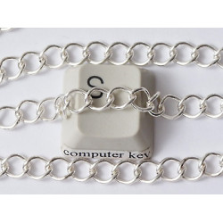Chain by the Metre, 4.8x5.5mm Open Curb, silver plate, E-coated