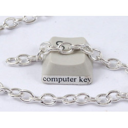 Chain by the metre, Chunky Cable Chain, 4.5x6.2mm, silver plate
