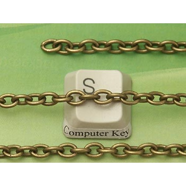Chain by the metre, Chunky Cable Chain, 4.85x6.0mm, antiqued bronze