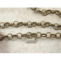 Chain by the metre, big loopy Rollo, 10mm links, ant. bronze