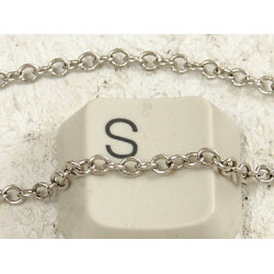 Chain by the metre, fine round cable 2mm
