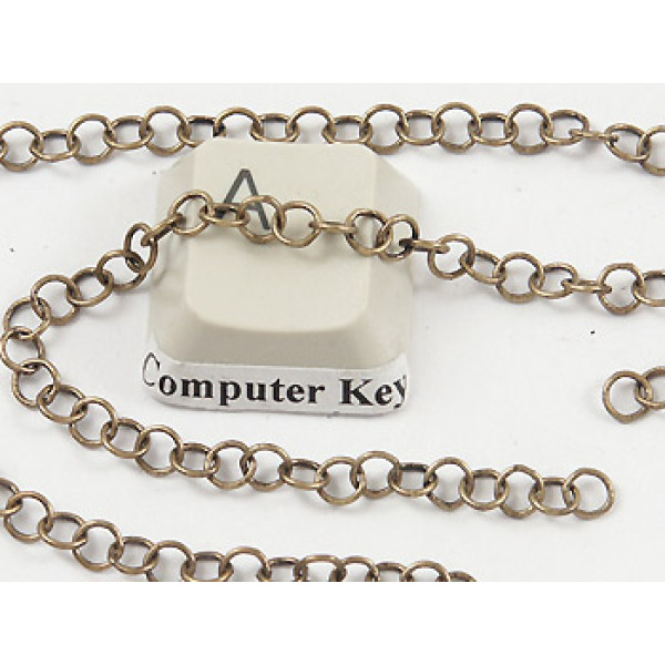Chain by the metre, fine open cable 3mm, burnished brass