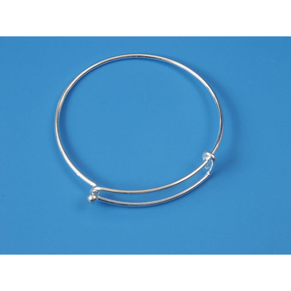 Bangle Wire, adjustable, silver plate