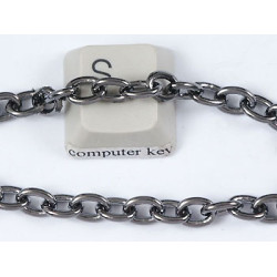 Chain by the metre, Drawn Cable, soldered links, N/F gunmetal black 