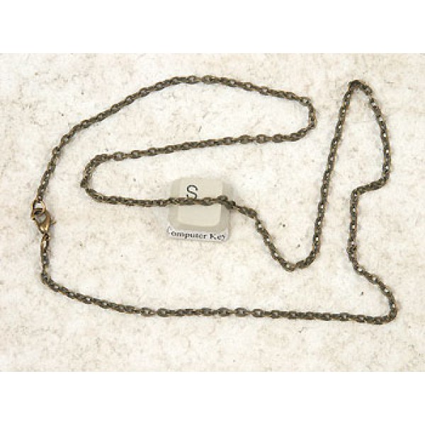 20 inch necklace chain, cable link, antique bronze