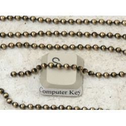 2.4mm Chain by the metre, Brass Ball Chain ant. brass
