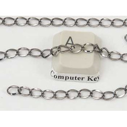 Chain by the metre, DC Curb link, 3.5x5mm, NF hematite black