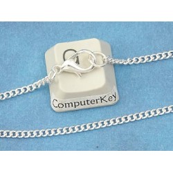 24 inch necklace chain, curb link, silver plate, each