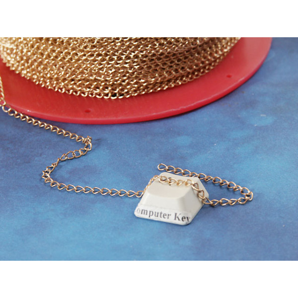 Chain by the metre, Curb link, 2.7x3.8mm, 16ct gold plate