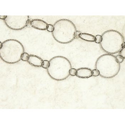 Round Oval Chain Necklace, gunmetal black