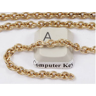 Chain by the metre, medium round Cable, ant. gold