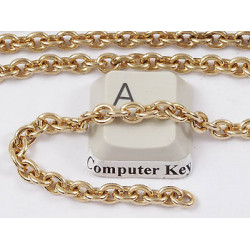 Chain by the metre, medium round Cable, ant. gold
