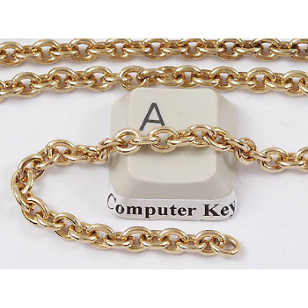 Chain by the metre, medium round Cable, ant. gold