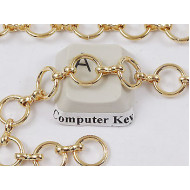 Chain by the metre, circles and peanut joiner, 16 ct gold plate