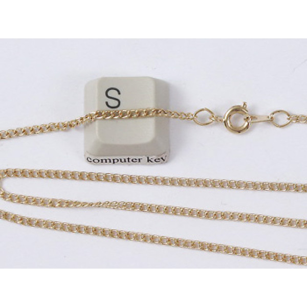 18 inch Display chain, curb link, gold plate, E-coated