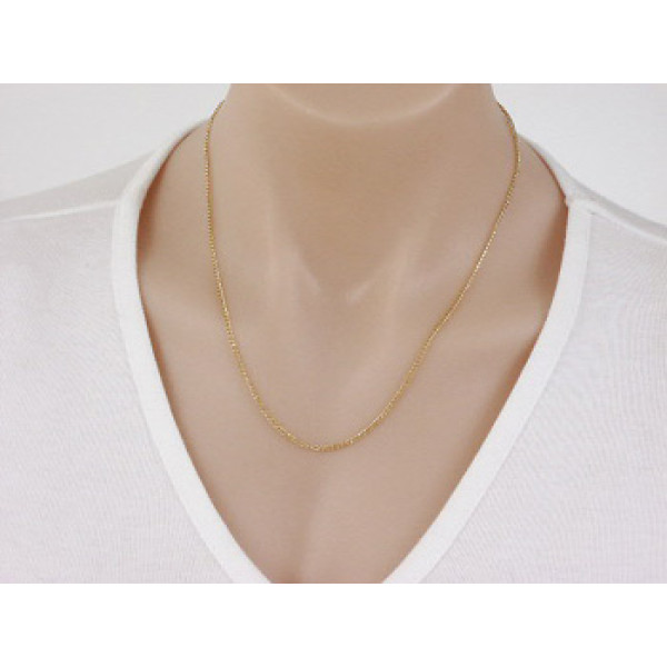 18 inch Display chain, curb link, gold plate, E-coated