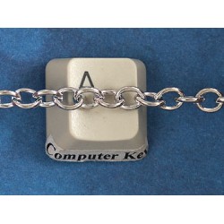Chain by the metre, medium oval Cable, rhodium colour