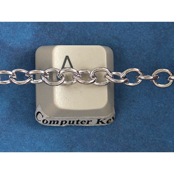 Chain by the metre, medium oval Cable, rhodium colour