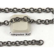 Chain by the metre, medium oval Cable, N/F gunmetal black