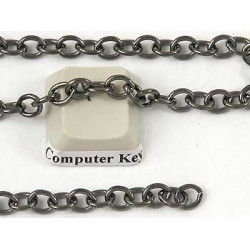Chain by the metre, medium oval Cable, N/F gunmetal black