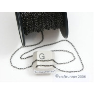 Chain by the metre, Fine Drawn Cable, 1.1x2.4mm, gunmetal black, per metre