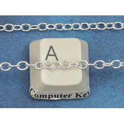 SECONDS: Chain by the metre, fine round Cable, 3.4x2.8mm, Silver plate