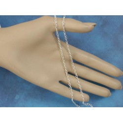 SECONDS: Chain by the metre, fine round Cable, 3.4x2.8mm, Silver plate