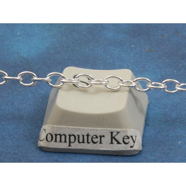 SECONDS: Chain by the metre, fine round Cable, 3.4x2.8mm, Silver plate