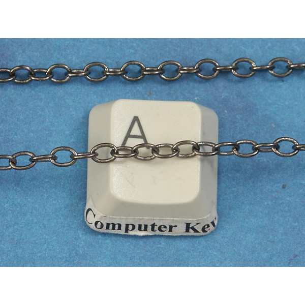 Chain by the metre, fine round Cable, 3.4x2.8mm, Gun Metal Black