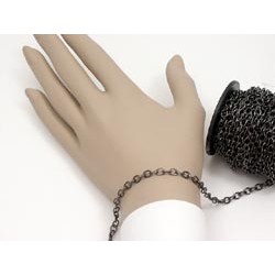 Chain by the metre, Drawn Cable, 4.6x6.3mm, gunmetal