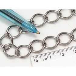 Chain by the metre, Big Oval Curb, 10.5x14.5mm, nickel