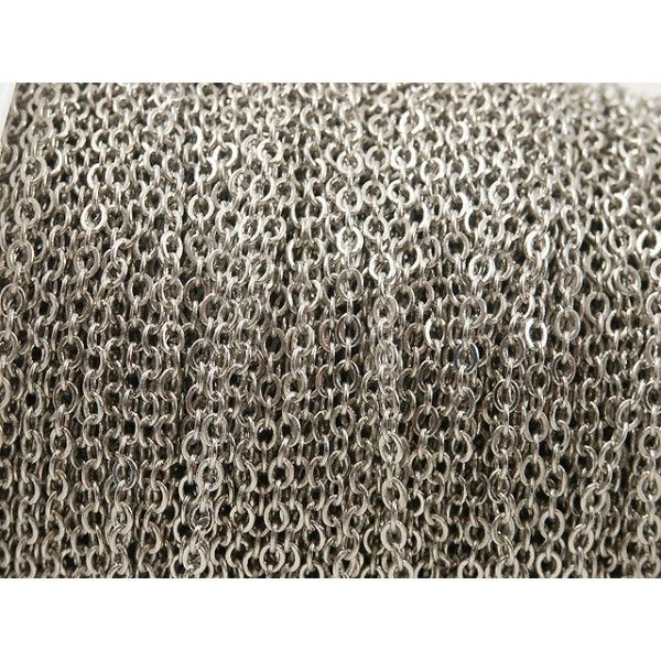 Chain by the metre, Cable, 3.2x2.7mm, NF Platinum colour
