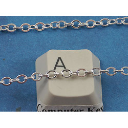 Chain by the metre, Cable, 3.2x2.7mm, Silver plate